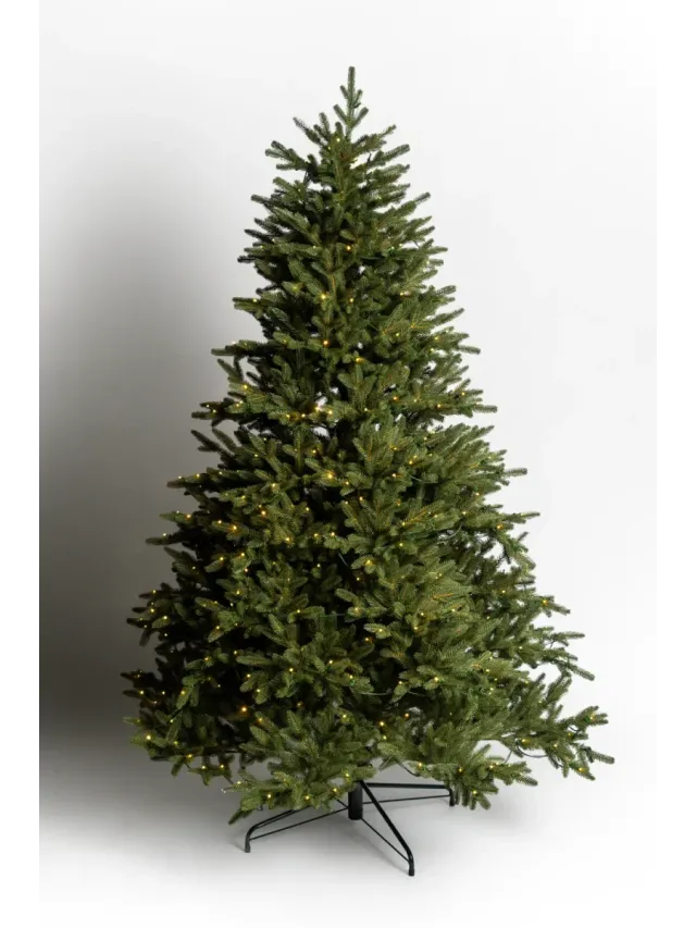Brad artificial Greenland Light 200 cm QC450, 850 Ramuri 2D + 3D PE, Circumferinta Bazei 251 cm